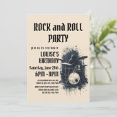 Invitation Carton d'invitation élégant beige pour une soirée  (Debout devant)