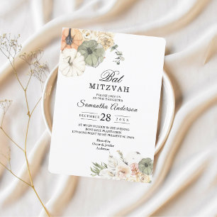 Invitation Carton d'invitation élégant de Bat Mitzvah à l'aut