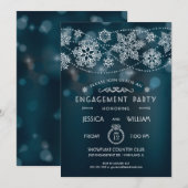 Invitation Carton d'invitation élégant de flocon de neige pou (Devant / Derrière)