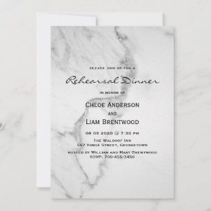 Invitation Carton d'invitation élégant en marbre pour dîner d