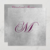 Invitation Carton d'invitation élégant monogramme (Devant / Derrière)