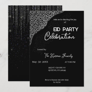 Invitation Carton d'invitation élégant noir et blanc pour la