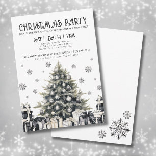 Invitation Carton d'invitation élégant noir et blanc pour une