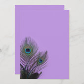 Invitation Carton d'invitation élégant paon (violet) (Devant / Derrière)