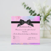 Invitation CARTON D'INVITATION Élégant PINK BACHELORETTE déta (Debout devant)