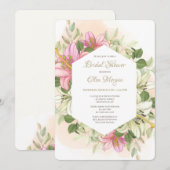Invitation Carton d'invitation Elegant Pink Lilies 2 (Devant / Derrière)