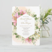 Invitation Carton d'invitation Elegant Pink Lilies 2 (Debout devant)