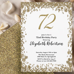 Invitation Carton d'invitation élégant pour 72e anniversaire