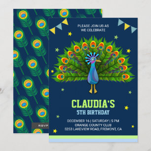 Invitation Carton d'invitation élégant pour l'anniversaire d'