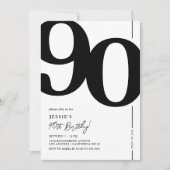 Invitation Carton d'invitation élégant pour les 90 ans (Devant)