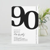 Invitation Carton d'invitation élégant pour les 90 ans (Debout devant)