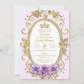 Invitation Carton d'invitation élégant pour Quinceañera Fleur (Devant)