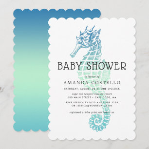 Invitation Carton d'invitation élégant pour une baby shower H