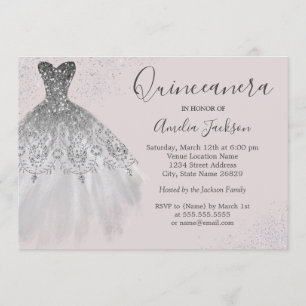 Invitation Carton d'invitation élégant robe rose poussiéreuse