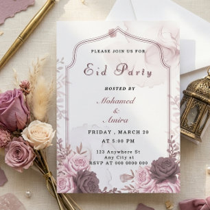 Invitation Carton d'invitation élégant rose floral pour la fê