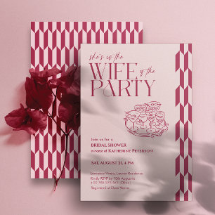Invitation Carton d'invitation élégant rose pour une fête de
