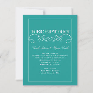 Invitation Carton d'invitation élégant turquoise avec spirale