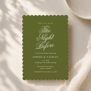Invitation Carton d'invitation élégant vert olive pour dîner