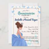 Invitation Carton d'invitation élégante princesse bleu pour Q (Devant)