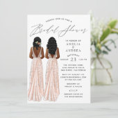 Invitation Carton d'invitation élégante robe pour deux filles (Debout devant)