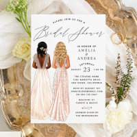 Carton d'invitation élégante robe pour deux filles
