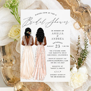 Invitation Carton d'invitation élégante robe pour deux filles