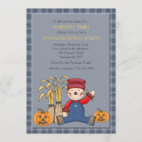 Carton d'invitation Épouvantail assis