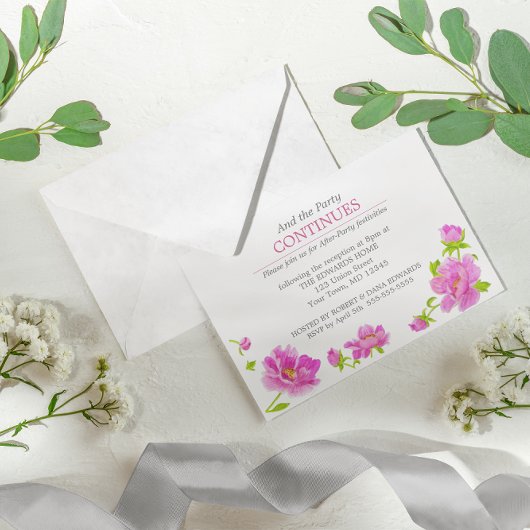 Invitation Carton d'invitation Fête après mariage Fleurs de p