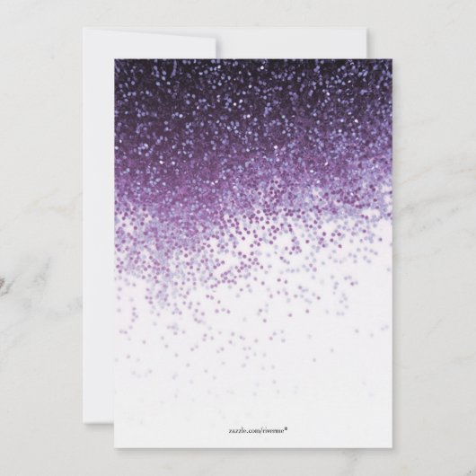 Invitation Carton d'invitation Fête glitter violet pour un an (Dos)