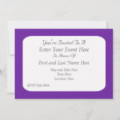Invitation Carton d'invitation Fête Violette Silver Stars (Dos)