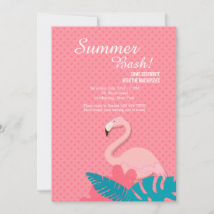 Invitation Carton d'invitation flamant gracieux