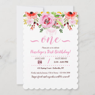 Invitation Carton d'invitation floral à l'aquarelle