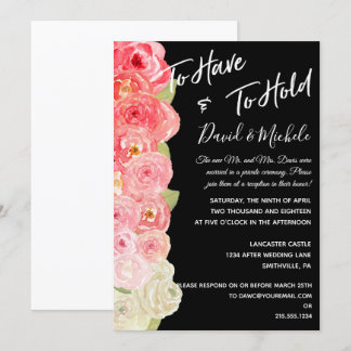 Invitation Carton d'invitation floral aquarelle pour après-ma
