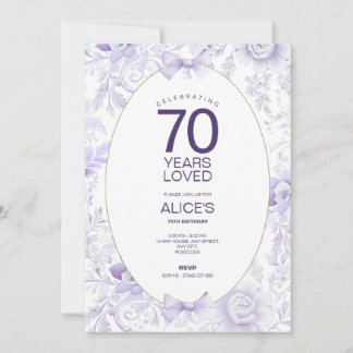 Invitation Carton d'invitation floral élégant lavande et viol