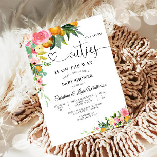 Invitation Carton d'invitation floral pour Baby Shower