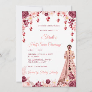 Invitation Carton d'invitation floral pour la cérémonie indie