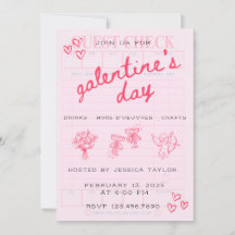 Carton d'invitation Galentine's Day pour filles