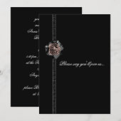 Invitation Carton d'invitation gothique à la pivoine en satin (Devant / Derrière)