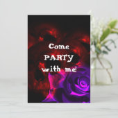 Invitation Carton d'invitation gothique d'anniversaire Crânes (Debout devant)