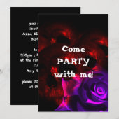 Invitation Carton d'invitation gothique d'anniversaire Crânes (Devant / Derrière)