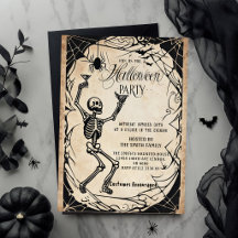 Carton d'invitation gothique de fête d'Halloween s