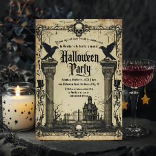 Invitation Carton d'invitation gothique vintage pour une fête