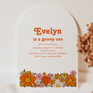 Invitation Carton d'invitation groovy pour anniversaire Arch