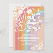 Invitation Carton d'invitation Groovy Retro Daisy pour 10ème (Devant)