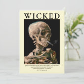 Invitation Carton d'invitation Halloween d'art fin de squelet (Debout devant)