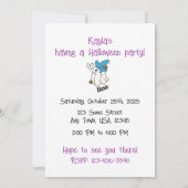 Invitation Carton d'invitation Halloween de chouettes et de f (Dos)