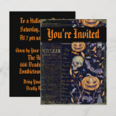 Invitation Carton d'invitation Halloween de citrouilles effra (Devant / Derrière)