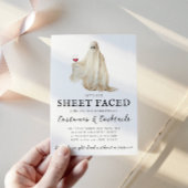 Invitation Carton d'invitation Halloween Let's Get Sheet Face