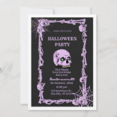 Invitation Carton d'invitation Halloween tête de mort gothiqu (Devant)