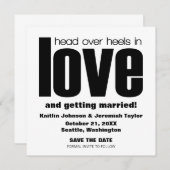 Invitation Carton d'invitation Head Over Heels, Noir (Devant / Derrière)